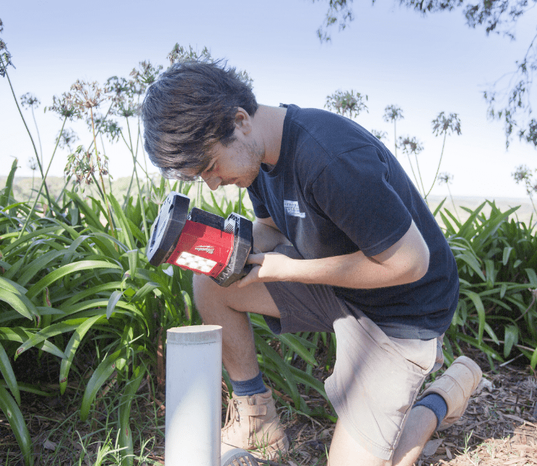 Man repairing a hot water system